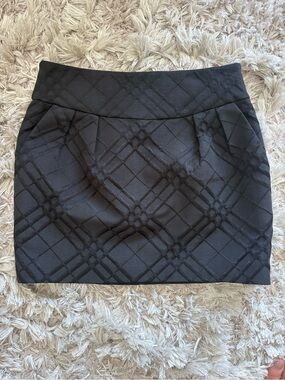BCBGMaxAzria Black Quilted Mini Skirt